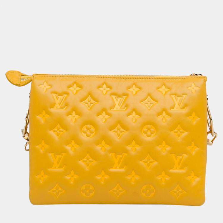 Pre Owned Louis Vuitton Yellow Monogram Coussin PM Bag
