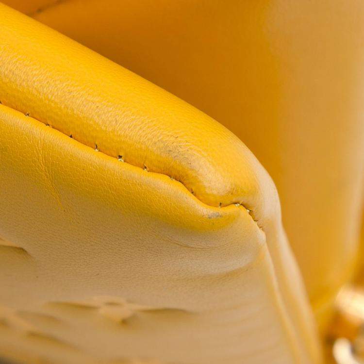 Pre Owned Louis Vuitton Yellow Monogram Coussin PM Bag