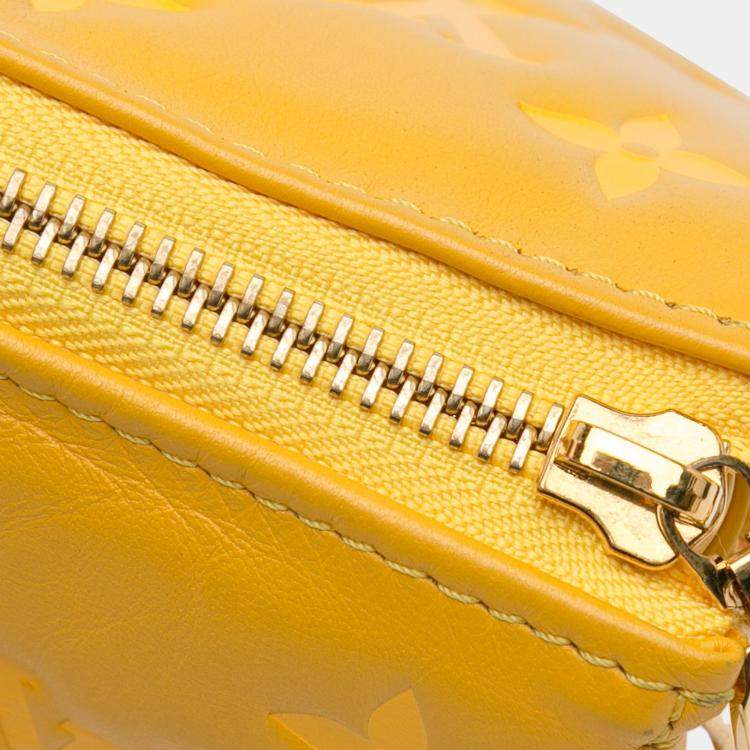 Pre Owned Louis Vuitton Yellow Monogram Coussin PM Bag