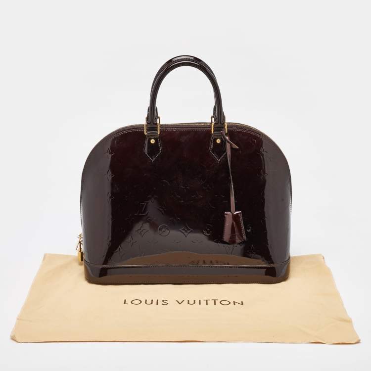 Pre Owned Louis Vuitton Amarante Monogram Vernis Alma MM Bag