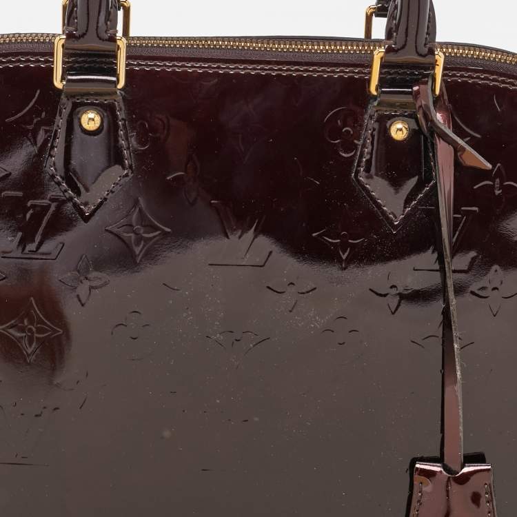Pre Owned Louis Vuitton Amarante Monogram Vernis Alma MM Bag