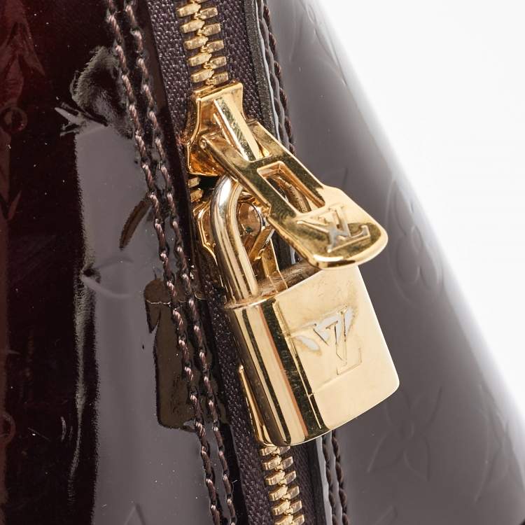 Pre Owned Louis Vuitton Amarante Monogram Vernis Alma MM Bag