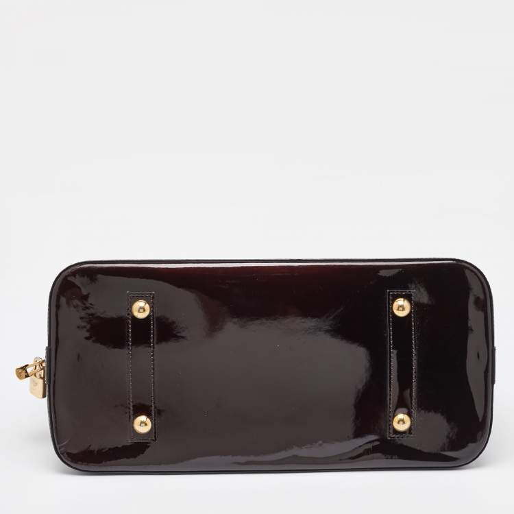 Pre Owned Louis Vuitton Amarante Monogram Vernis Alma MM Bag