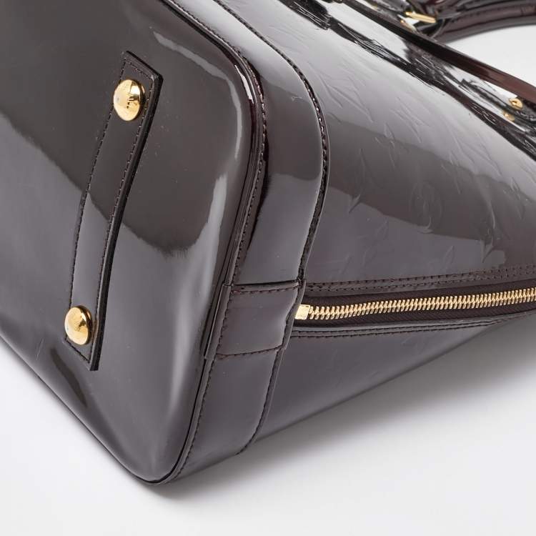 Pre Owned Louis Vuitton Amarante Monogram Vernis Alma MM Bag