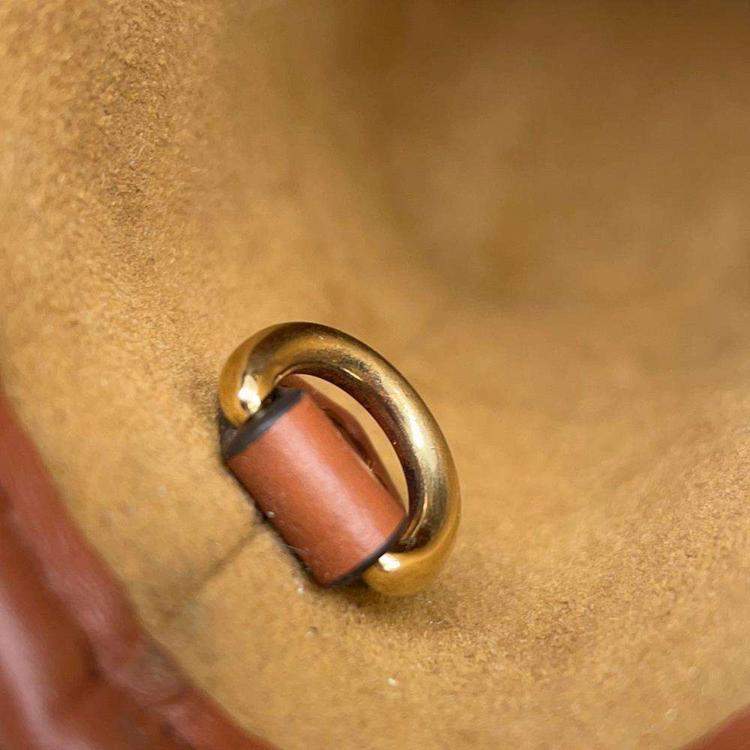 Pre Owned Louis Vuitton Gold Metallic Monogram LV Garden Nano Bucket Bag 