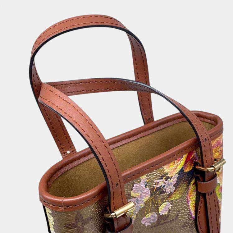Pre Owned Louis Vuitton Gold Metallic Monogram LV Garden Nano Bucket Bag 