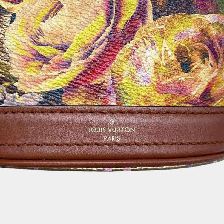 Pre Owned Louis Vuitton Gold Metallic Monogram LV Garden Nano Bucket Bag 