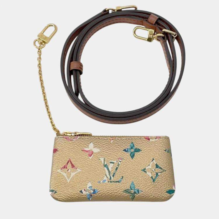 Pre Owned Louis Vuitton Gold Metallic Monogram LV Garden Nano Bucket Bag 