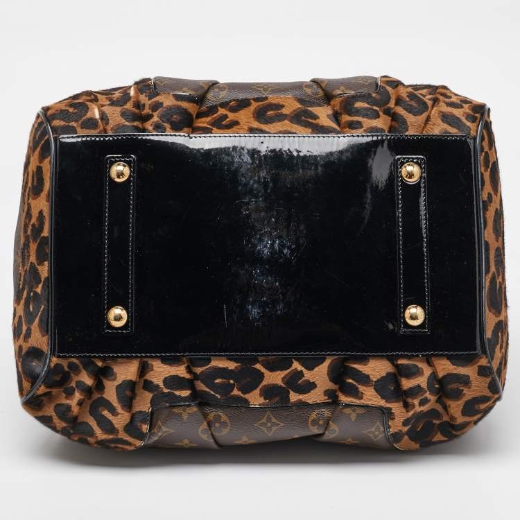 Pre Owned Louis Vuitton Monogram Canvas and Leopard Calf Hair Limited Edition Stephen Sprouse Bag