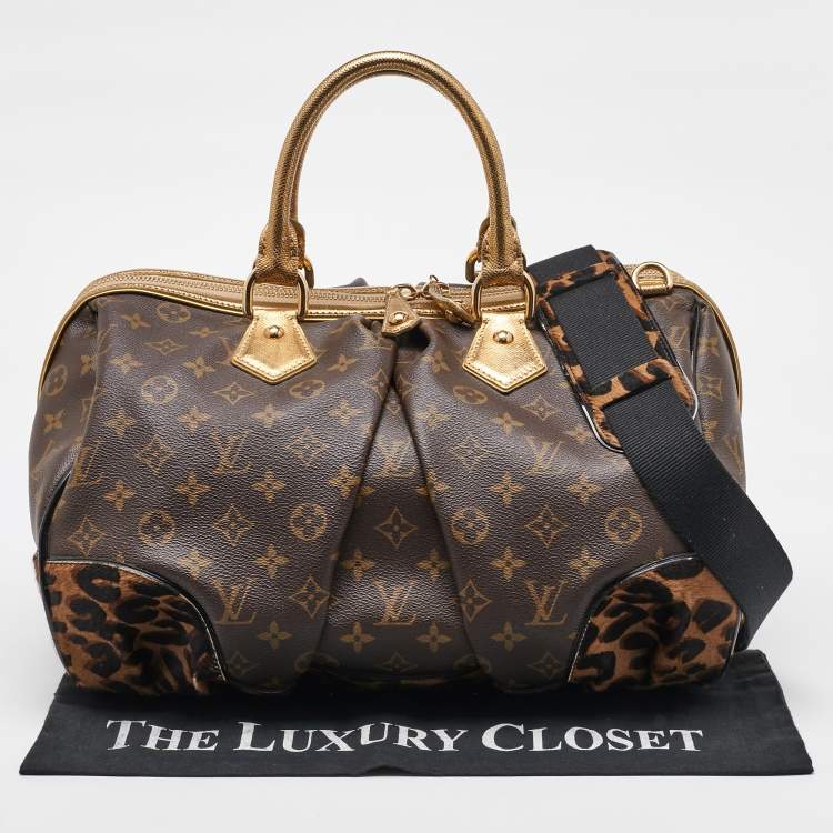 Pre Owned Louis Vuitton Monogram Canvas and Leopard Calf Hair Limited Edition Stephen Sprouse Bag