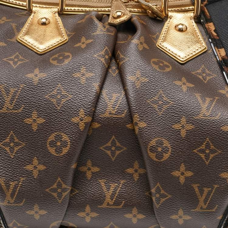 Pre Owned Louis Vuitton Monogram Canvas and Leopard Calf Hair Limited Edition Stephen Sprouse Bag