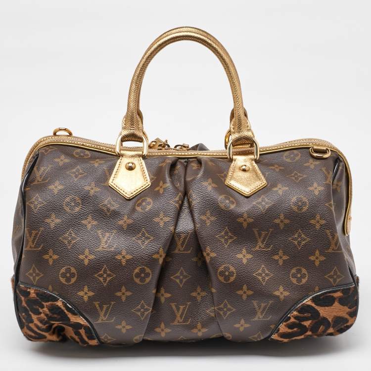 Pre Owned Louis Vuitton Monogram Canvas and Leopard Calf Hair Limited Edition Stephen Sprouse Bag