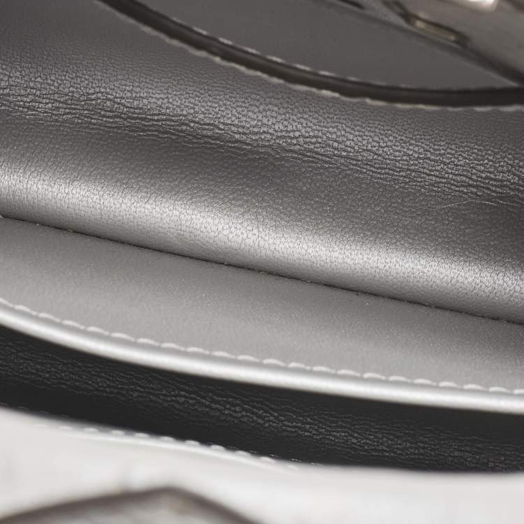 Pre Owned Louis Vuitton Grey Ostrich Leather Capucines Mini Bag