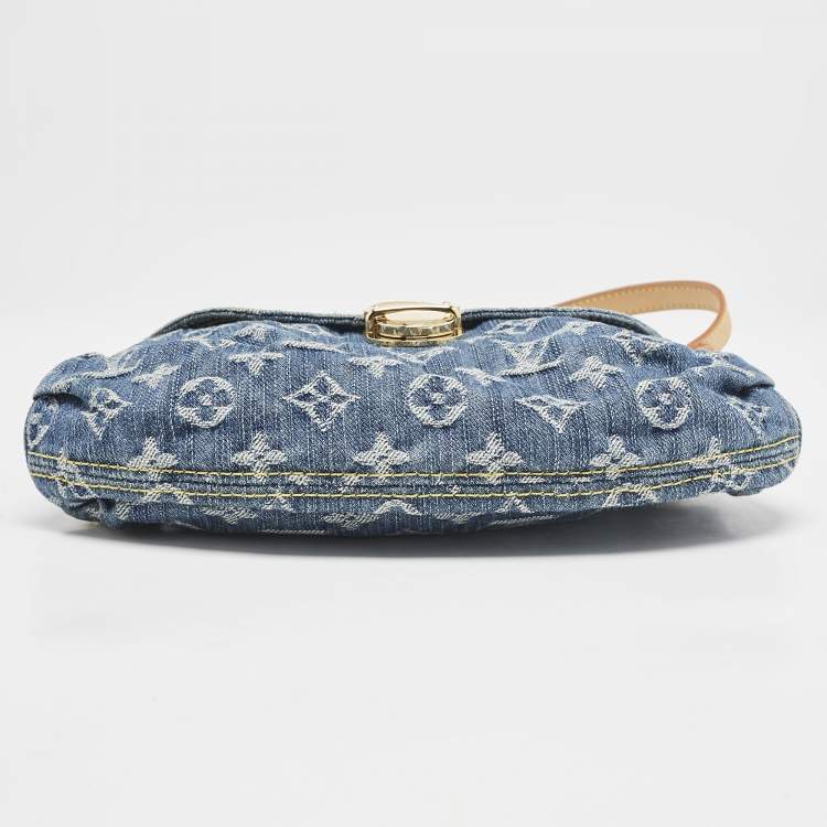 Pre Owned Louis Vuitton Blue Monogram Denim Mini Pleaty Bag