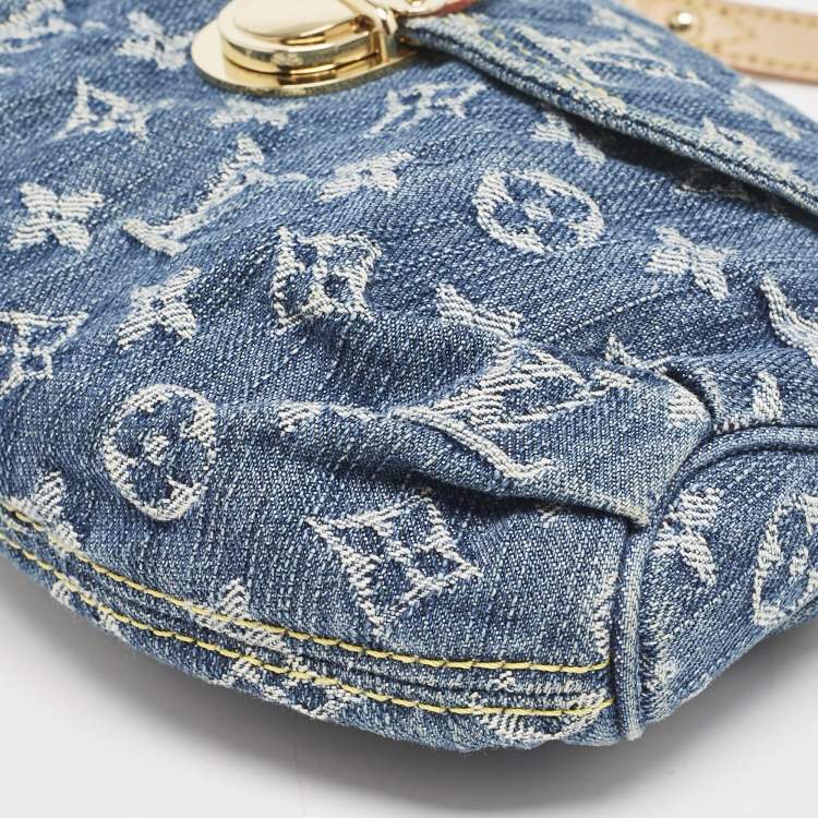 Pre Owned Louis Vuitton Blue Monogram Denim Mini Pleaty Bag