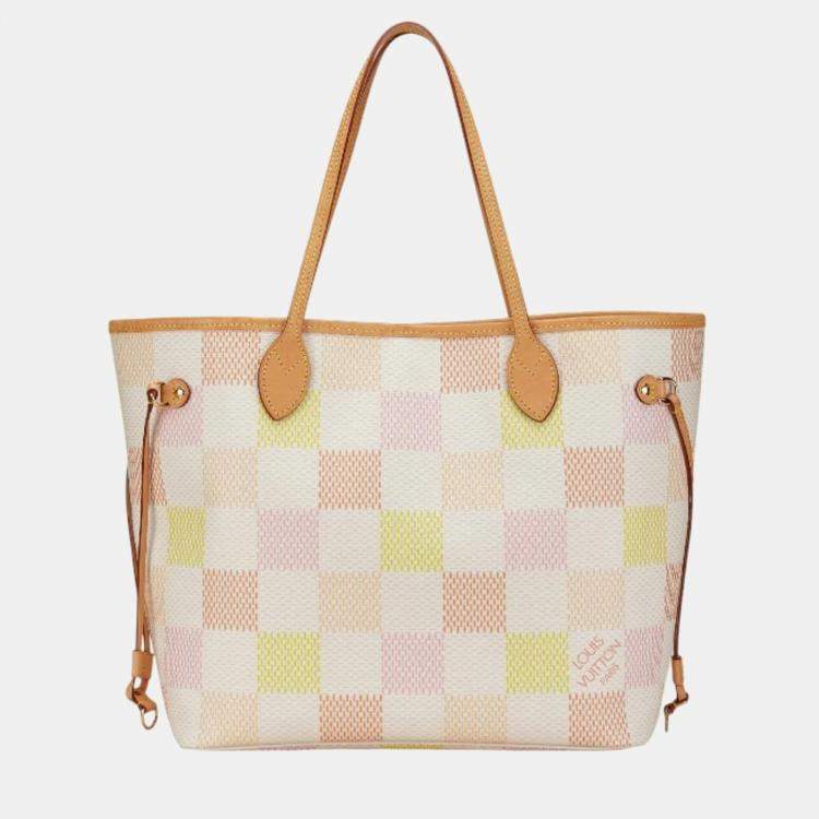 Pre Owned Louis Vuitton Pastel Multicolor Coated Canvas Damier Neverfull MM Tote Bag
