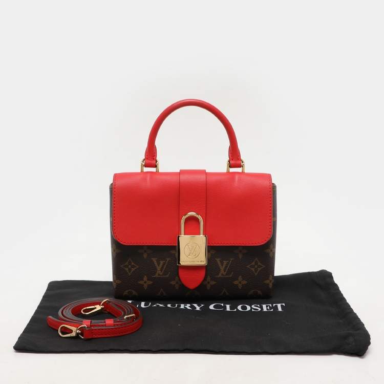 Pre Owned Louis Vuitton Red Monogram Canvas Locky BB Bag