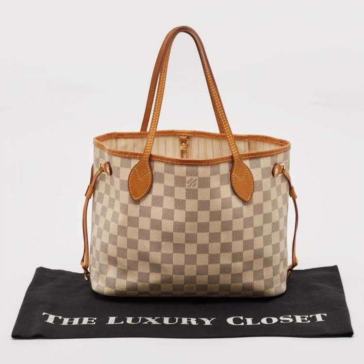 Pre Owned Louis Vuitton Damier Azur Canvas Neverfull PM Bag