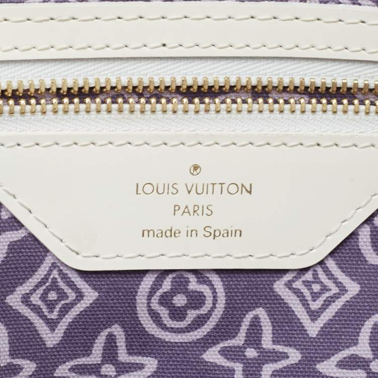 Pre Owned Louis Vuitton Purple Canvas Tahitienne Cabas PM Bag