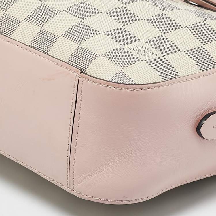 Pre Owned Louis Vuitton Pink Damier Azur Canvas Saintonge Bag