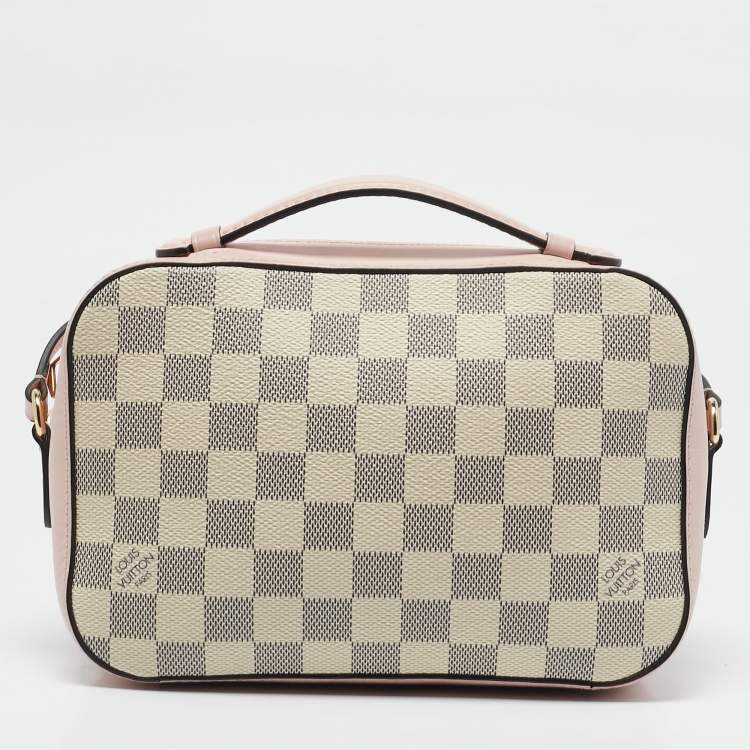 Pre Owned Louis Vuitton Pink Damier Azur Canvas Saintonge Bag