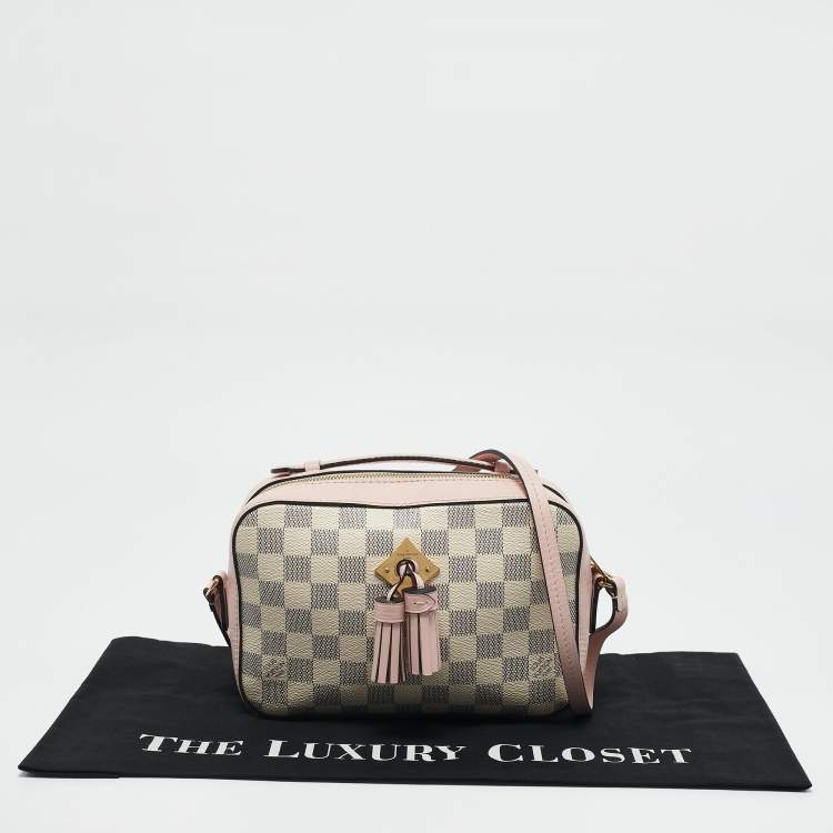 Pre Owned Louis Vuitton Pink Damier Azur Canvas Saintonge Bag