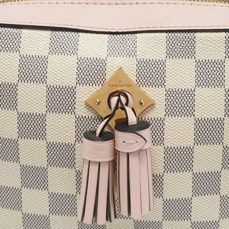 Pre Owned Louis Vuitton Pink Damier Azur Canvas Saintonge Bag