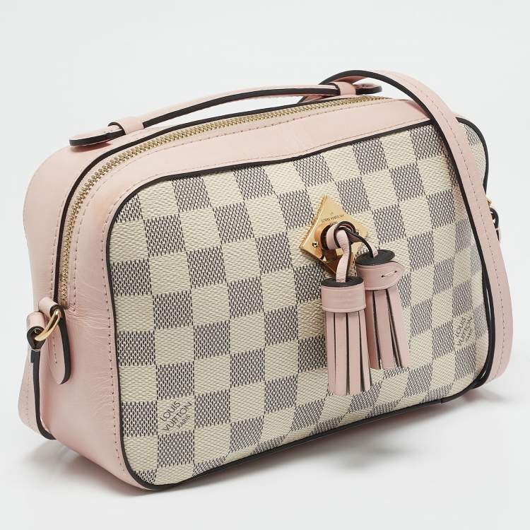 Pre Owned Louis Vuitton Pink Damier Azur Canvas Saintonge Bag