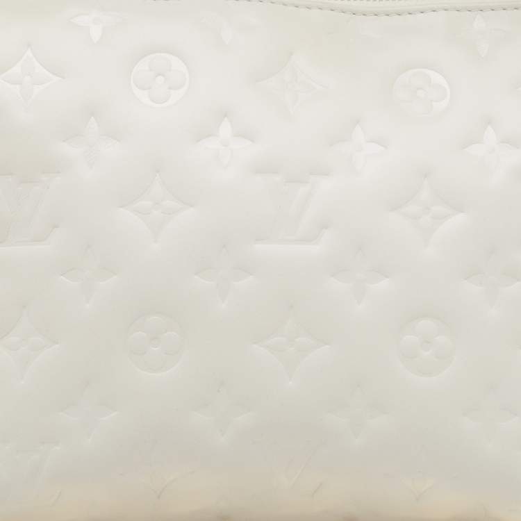 Pre Owned Louis Vuitton Cream Monogram Embossed Leather Coussin PM Bag