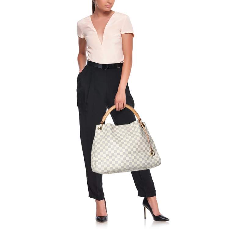 Pre Owned Louis Vuitton Damier Azur Canvas and Leather Artsy MM Bag
