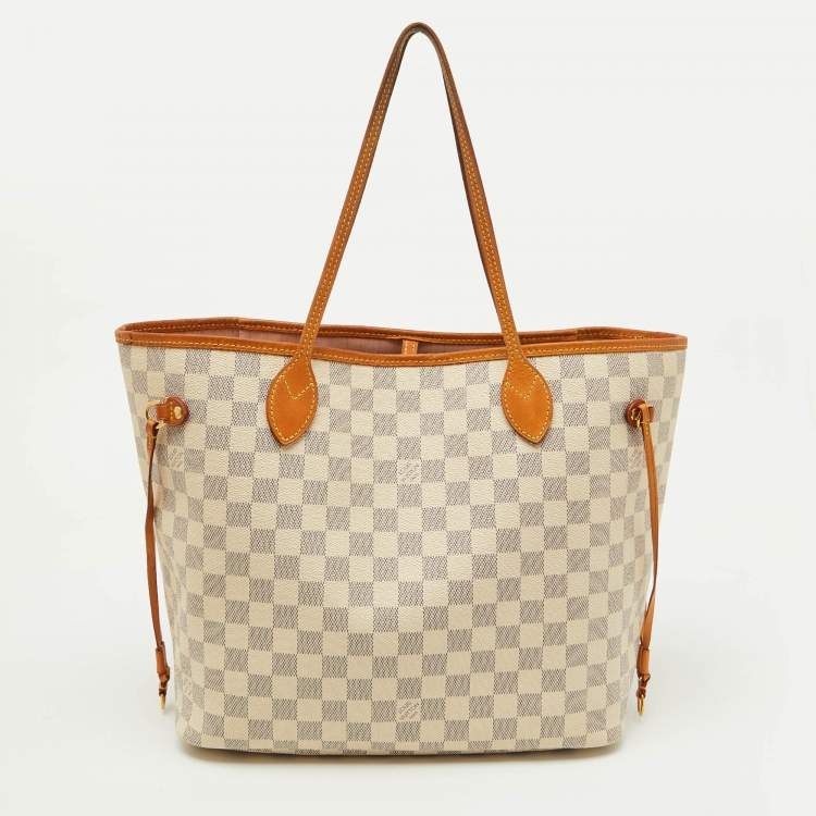 Pre Owned Louis Vuitton Damier Azur Canvas Neverfull MM Bag