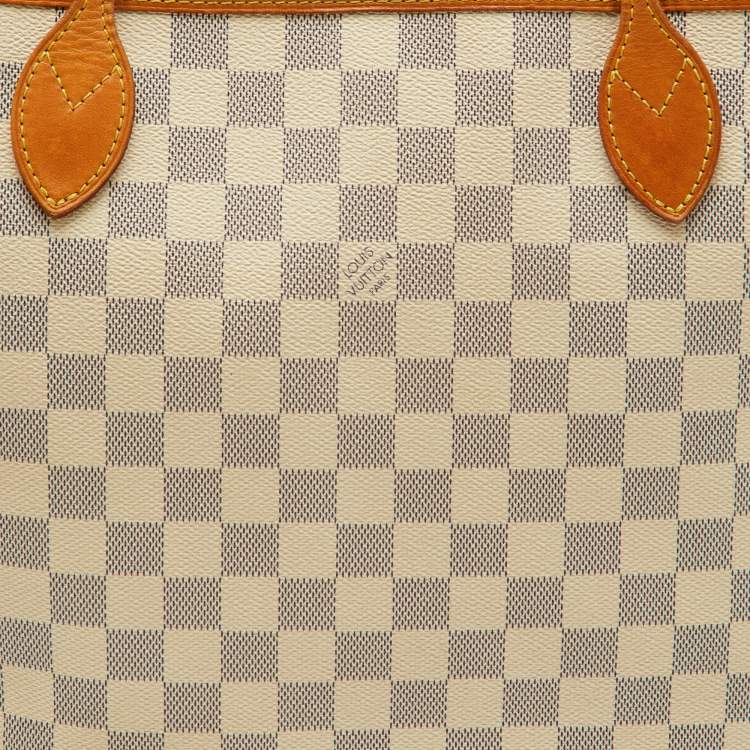 Pre Owned Louis Vuitton Damier Azur Canvas Neverfull MM Bag