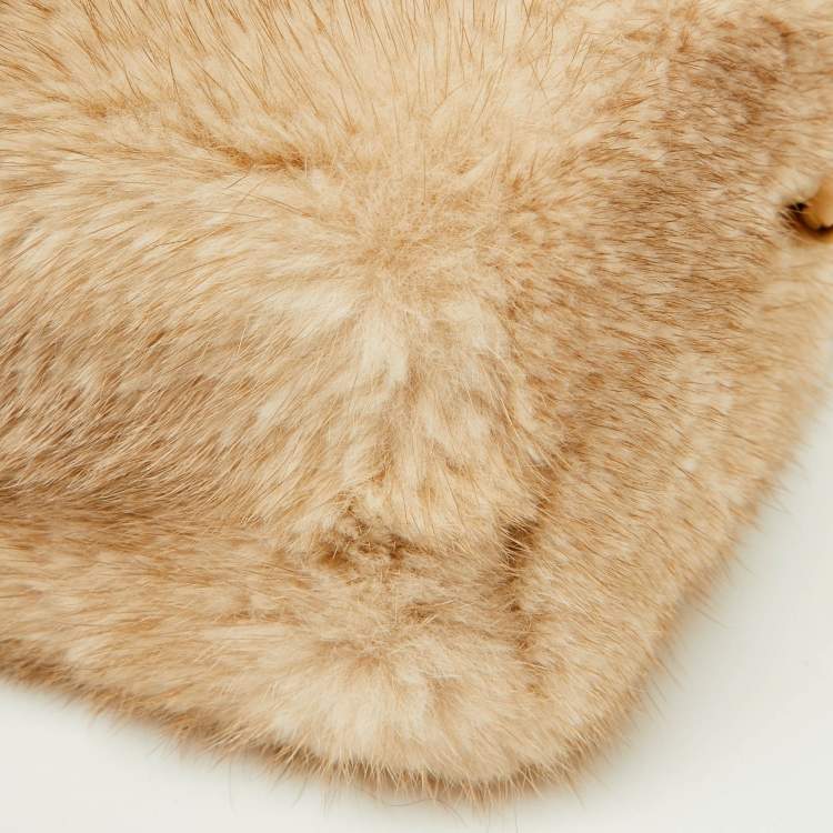 Pre Owned Louis Vuitton Mink Fur Nano Speedy Bag