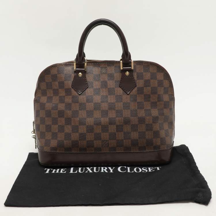 Pre Owned Louis Vuitton Damier Ebene Canvas Alma MM Bag