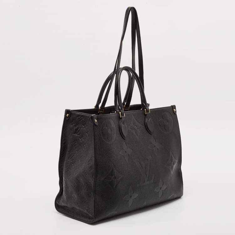 Pre Owned Louis Vuitton Black Monogram Empreinte Leather Onthego GM Bag