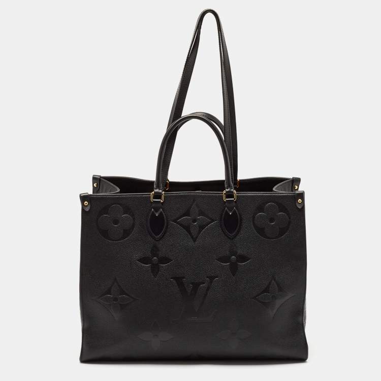 Pre Owned Louis Vuitton Black Monogram Empreinte Leather Onthego GM Bag