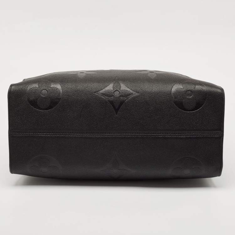 Pre Owned Louis Vuitton Black Monogram Empreinte Leather Onthego GM Bag