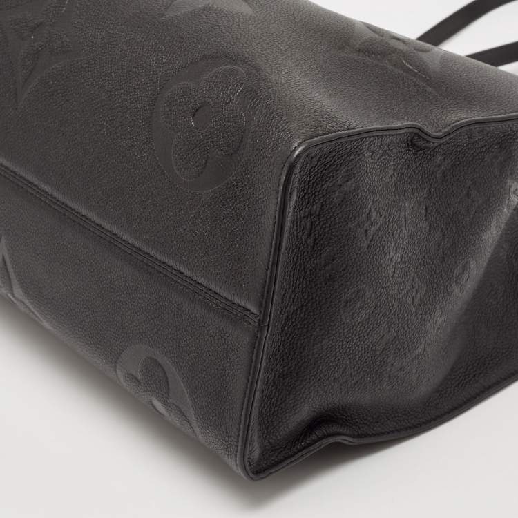 Pre Owned Louis Vuitton Black Monogram Empreinte Leather Onthego GM Bag