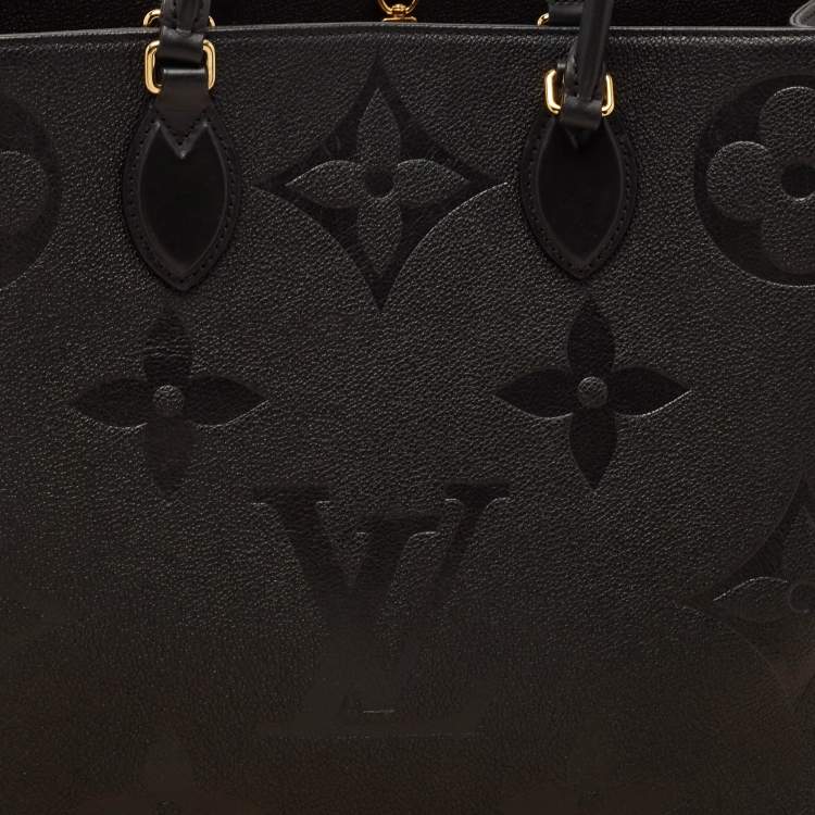 Pre Owned Louis Vuitton Black Monogram Empreinte Leather Onthego GM Bag
