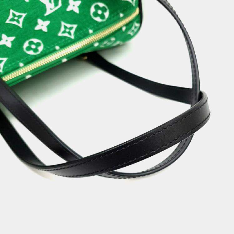 Pre Owned Louis Vuitton Green Velvet Papillon Shoulder Bag