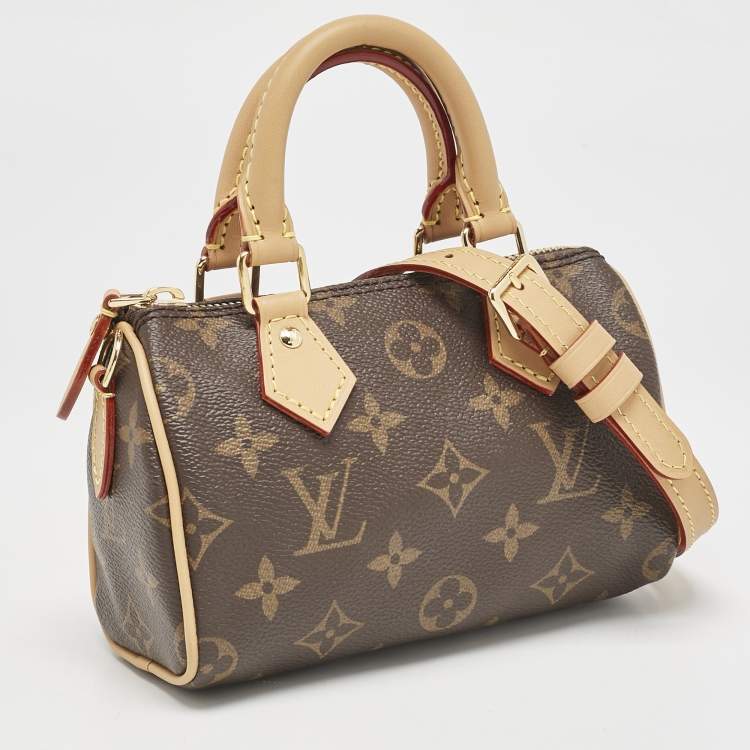 Pre Owned Louis Vuitton Monogram Canvas Speedy Bandouliere Nano Bag