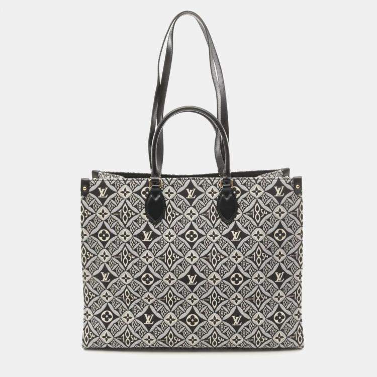 Pre Owned Louis Vuitton Black Canvas Since 1854 OnTheGo GM Bag