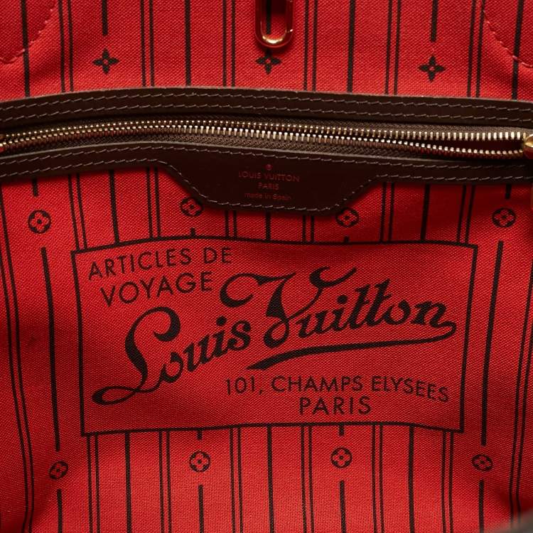 Pre Owned Louis Vuitton Damier Ebene Canvas Neverfull MM Bag