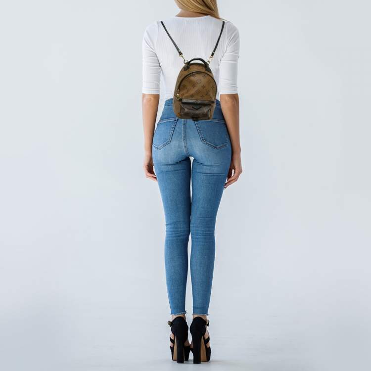 Pre Owned Louis Vuitton Monogram Reverse Canvas Mini Palm Spring Backpack