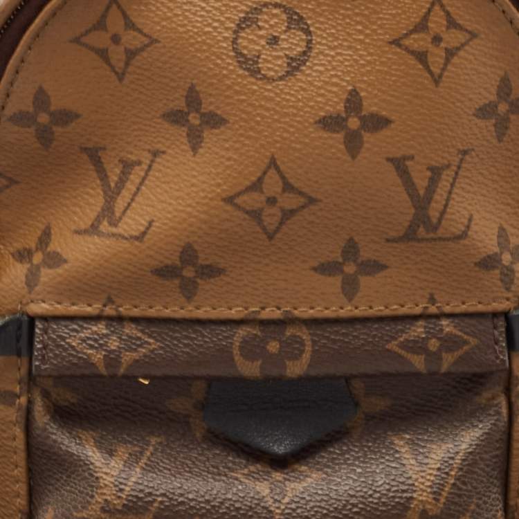 Pre Owned Louis Vuitton Monogram Reverse Canvas Mini Palm Spring Backpack