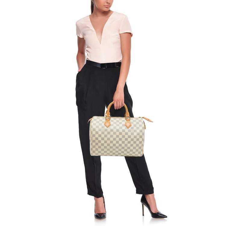 Pre Owned Louis Vuitton Damier Azur Canvas Speedy 30 Bag