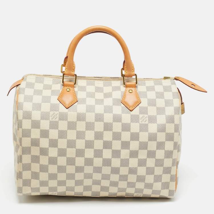 Pre Owned Louis Vuitton Damier Azur Canvas Speedy 30 Bag