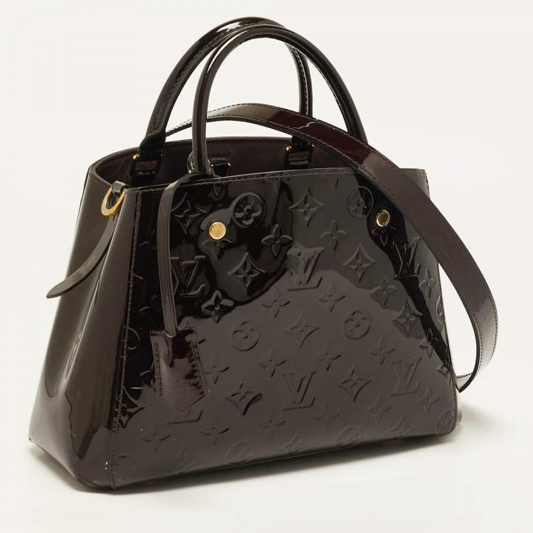 Pre Owned Louis Vuitton Amarante Monogram Vernis Montaigne BB Bag