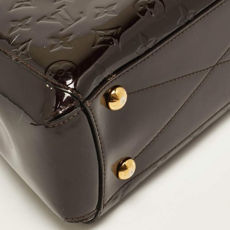 Pre Owned Louis Vuitton Amarante Monogram Vernis Montaigne BB Bag
