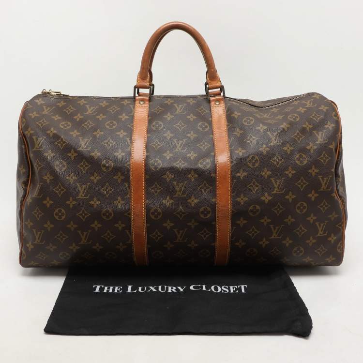 Pre Owned Louis Vuitton Monogram Canvas Keepall 55 Bag